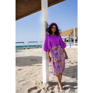 NEW Anava Paris Rachelle Swimsuit with Headscarf in Fuchsia Size XL